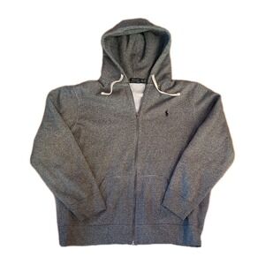 Polo Ralph Lauren Full Zip Fleece Hoodie Men's Sz 2XL Loungewear Jacket Gray